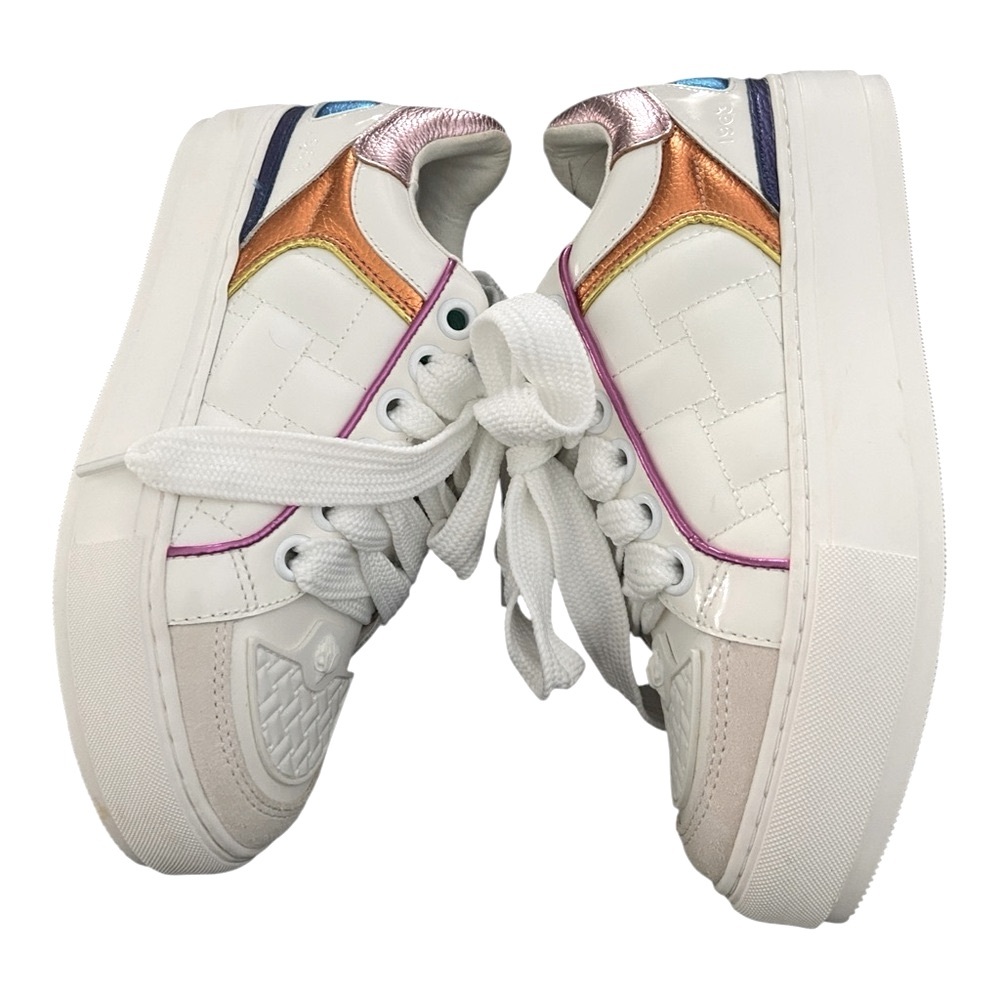 Kurt Geiger leather Sneakers. New Without box. White w colorful accents.